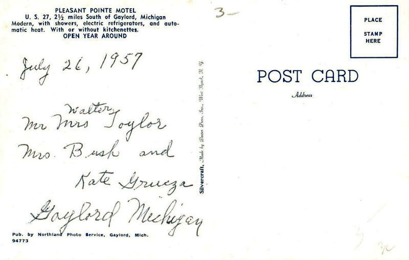 Pleasant Pointe Motel - Vintage Postcard